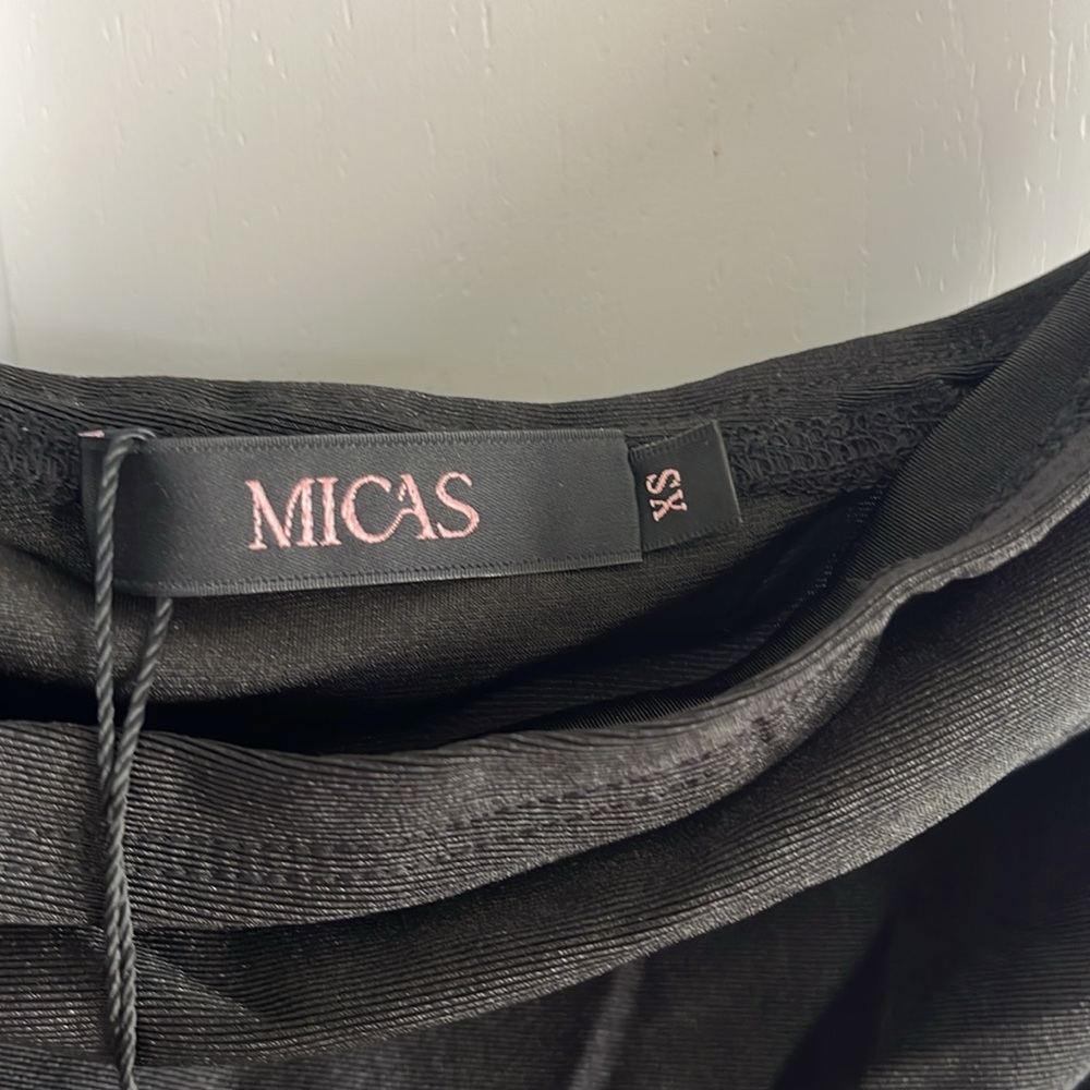 Micas Solid Ruffle Hem Ruched Tube Maxi Dress Size XS NWT - Picture 3 of 3